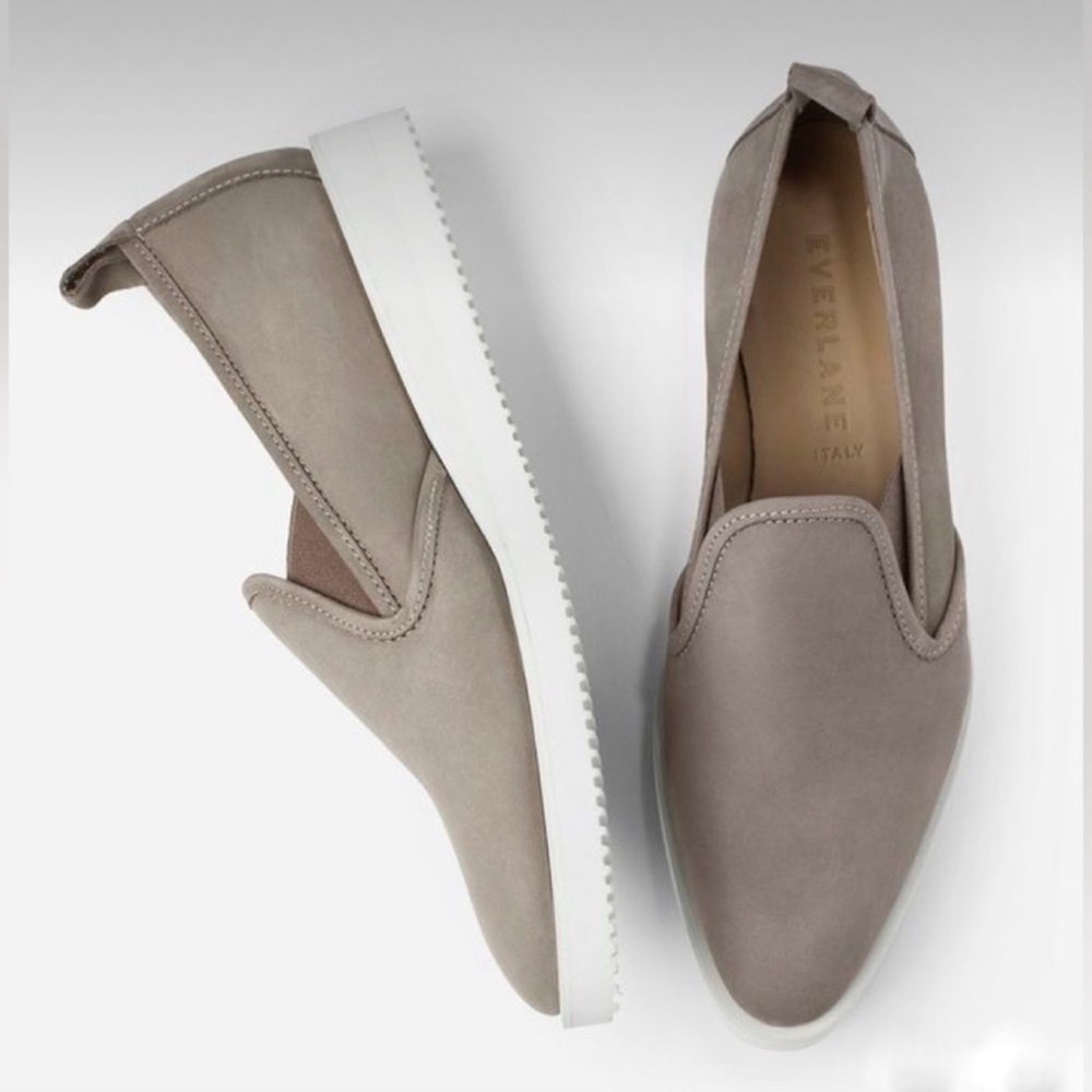 Everlane Street Shoe Grey Suede Nubuck Leather Loafer Size 9